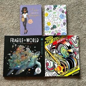 Bundle of New coloring books and motivational notebooks